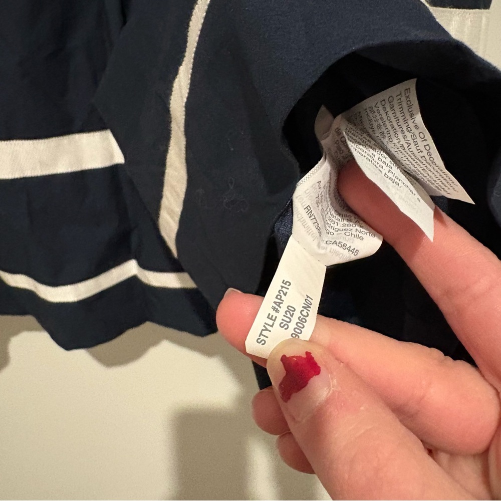 J crew One-shouldered maxi dress cotton poplin with ribbon stripes blue white 14 - Picture 9 of 9